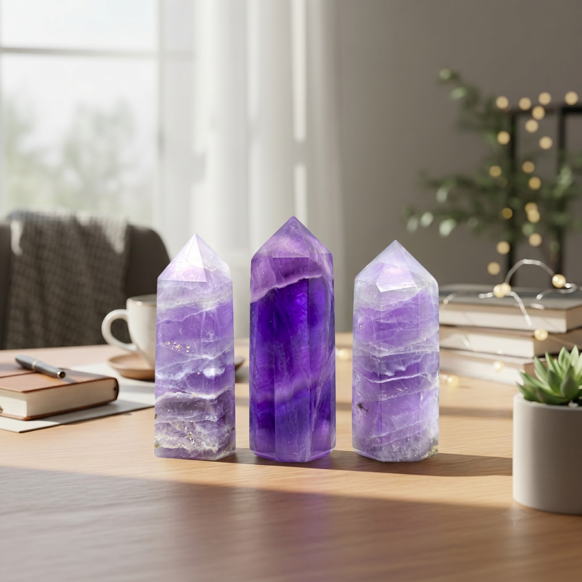 Purple Fluorite Short Crystal Point