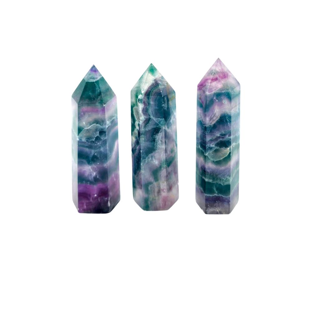 Rainbow Fluorite Short Crystal Point