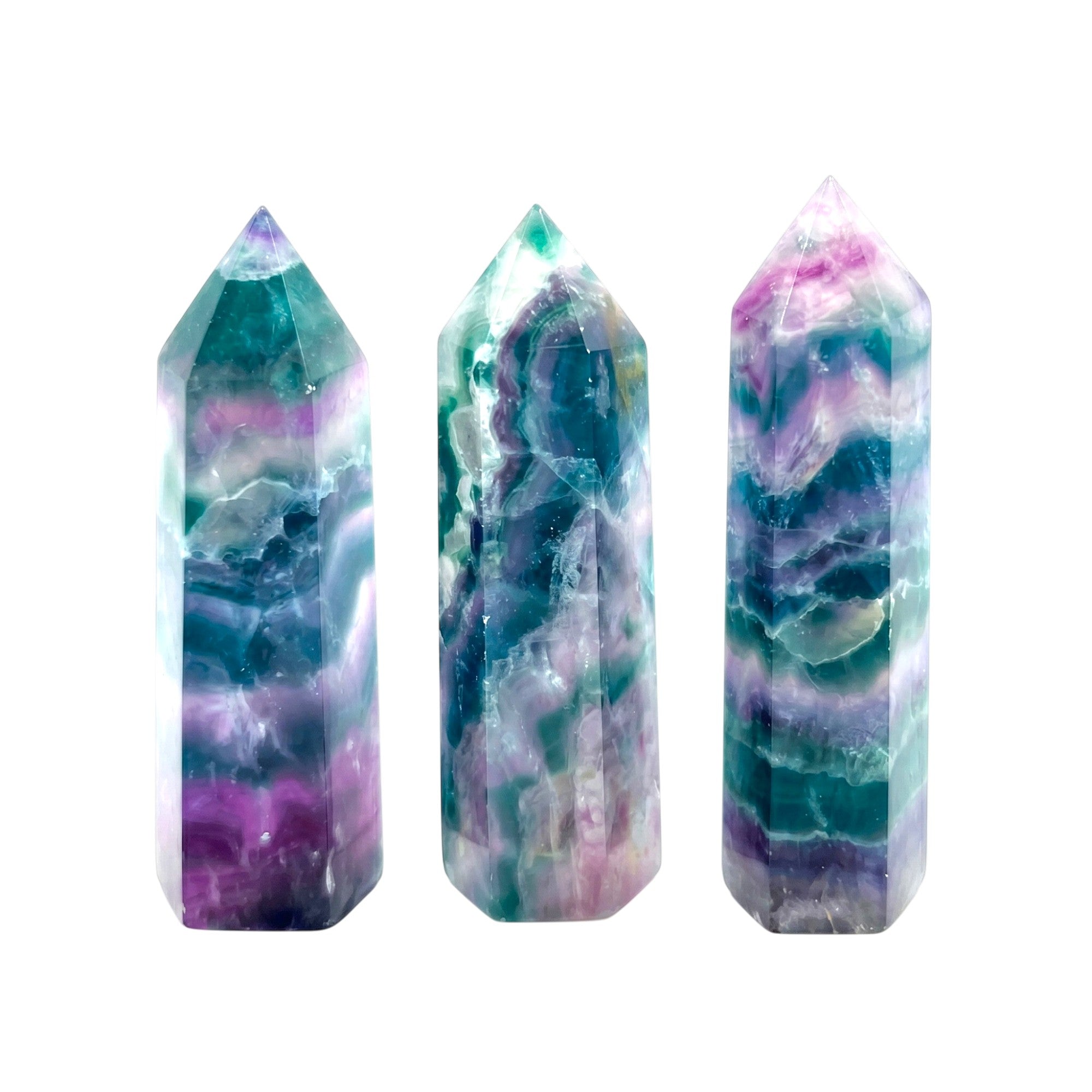 Rainbow Fluorite Short Crystal Point