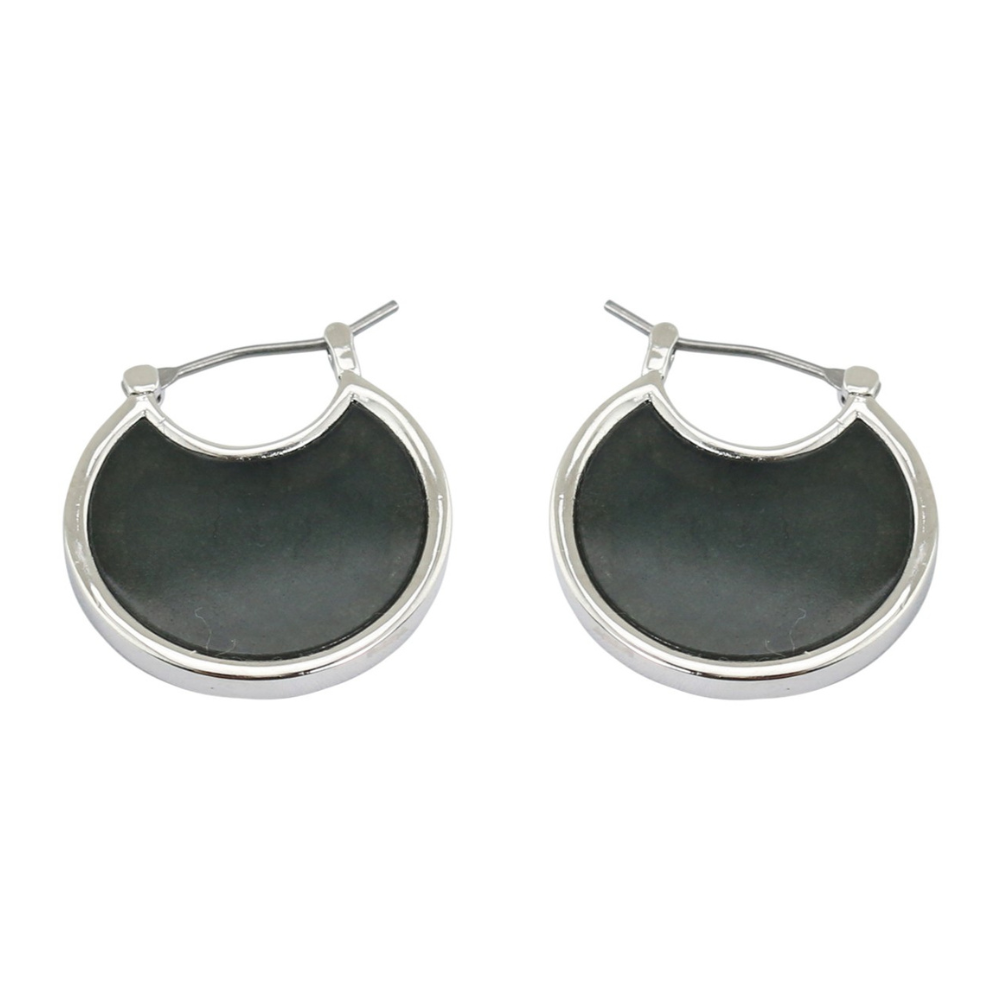Curved Grey Quartzite Earrings