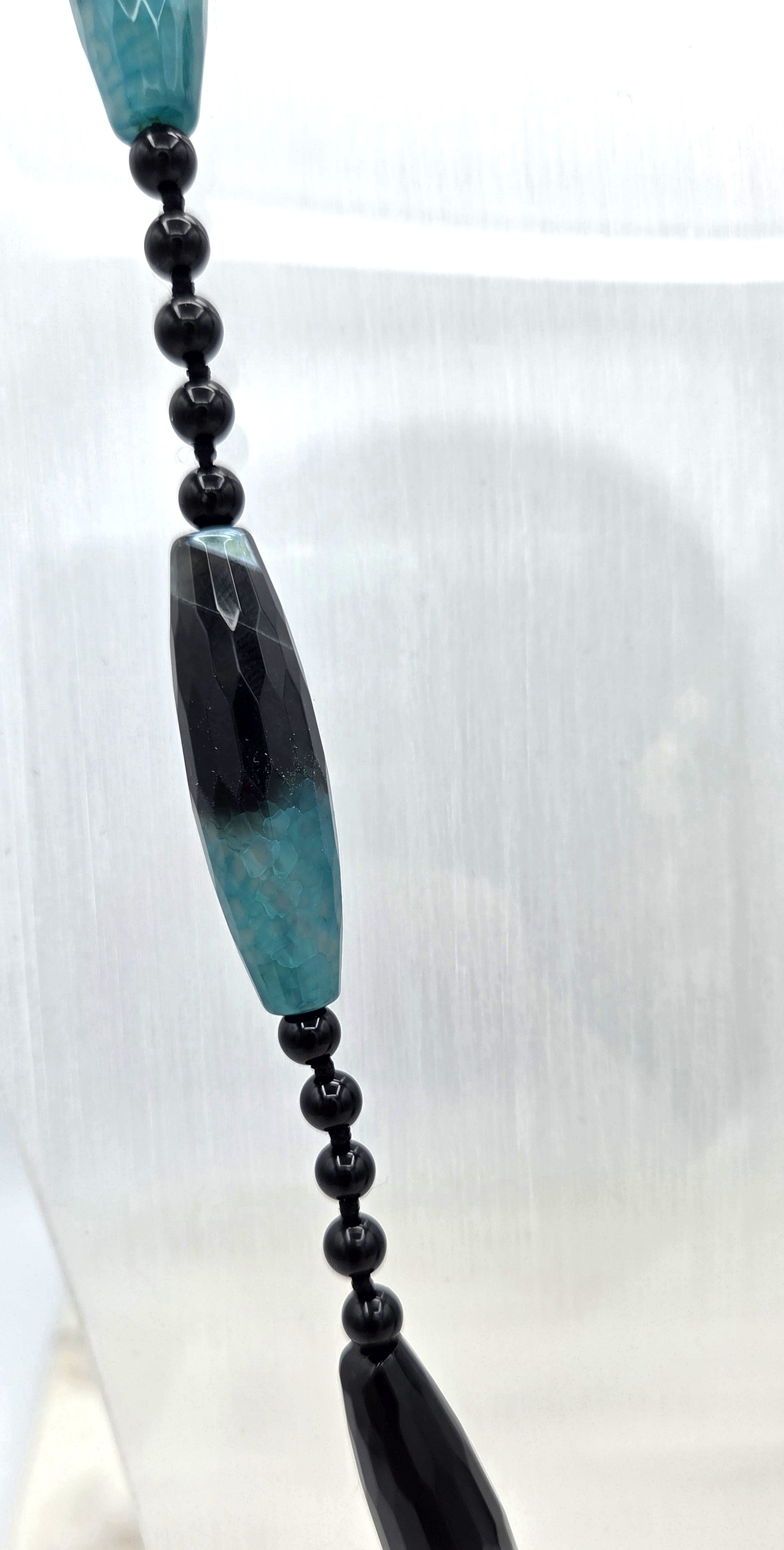 Green and Black Agate Necklace