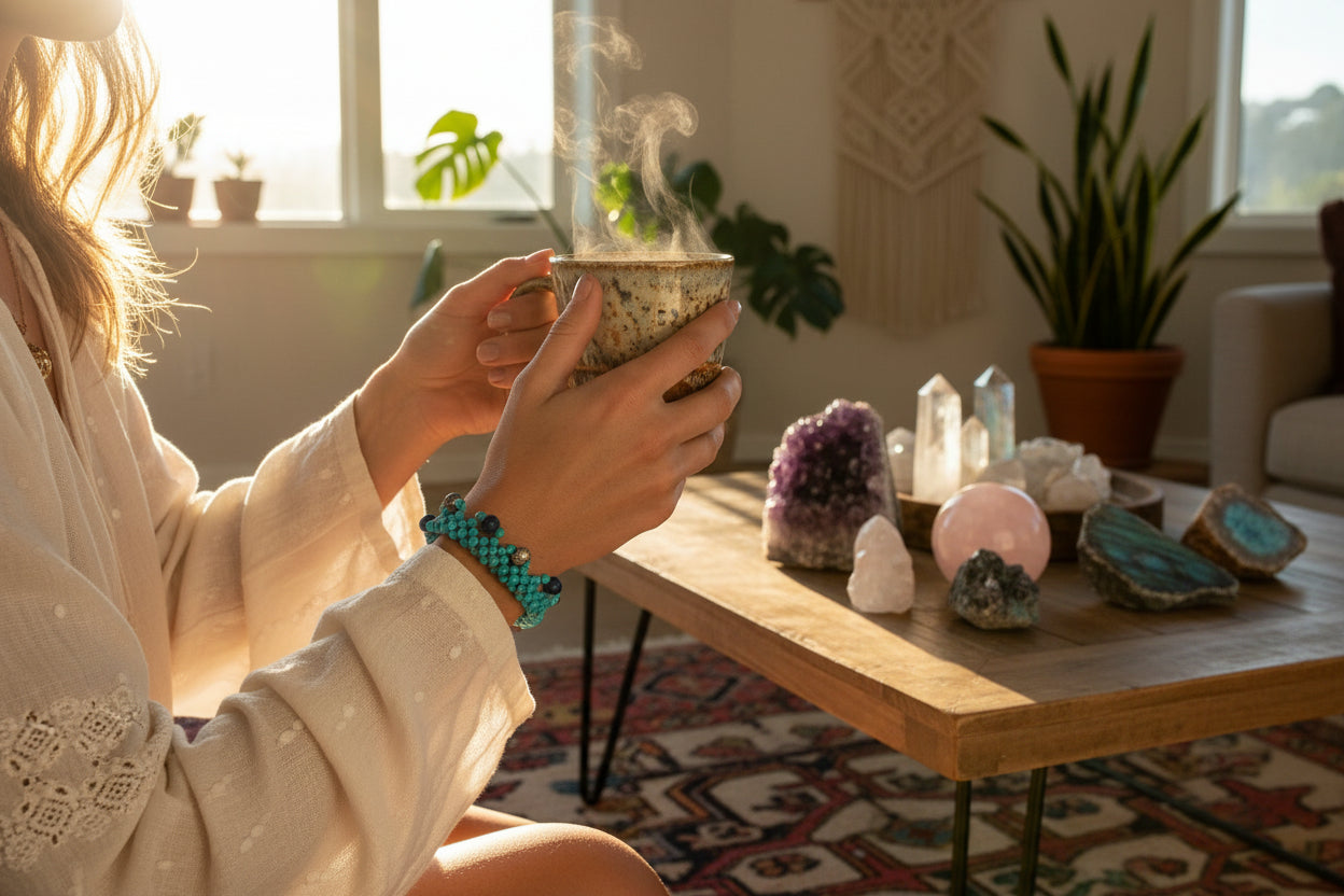 Lapis And Blue Magnesite Beaded Bracelet